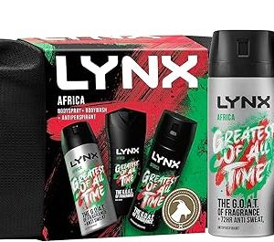 LYNX Africa Daily Essentials 3-Piece Gift Set for Men – Body Wash, Body Spray & Anti-Perspirant