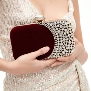 Women’s Mini Velvet Glitter Clutch Bag – Elegant Party, Wedding & New Year Evening Purse  DIVINE